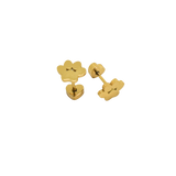 Golden Paw Print Studs