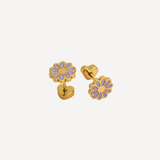 Glitter Flower Studs