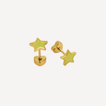 Neon yellow star studs on white background