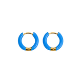 Neon Blue Huggie Hoops