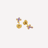 Lavender Faith Studs